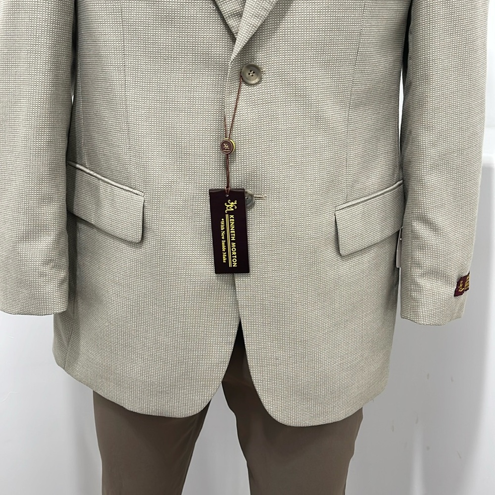 Kenneth Morton Men’s Sport Coat / Blazer Tan Two Buttons One Vent Size Various - Picture 6 of 15